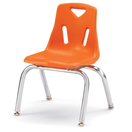 Jonti-Craft Berries Stacking Chairs with Chrome-Plated Legs, 12 in. Ht, Set of 6, Orange 8142JC6114